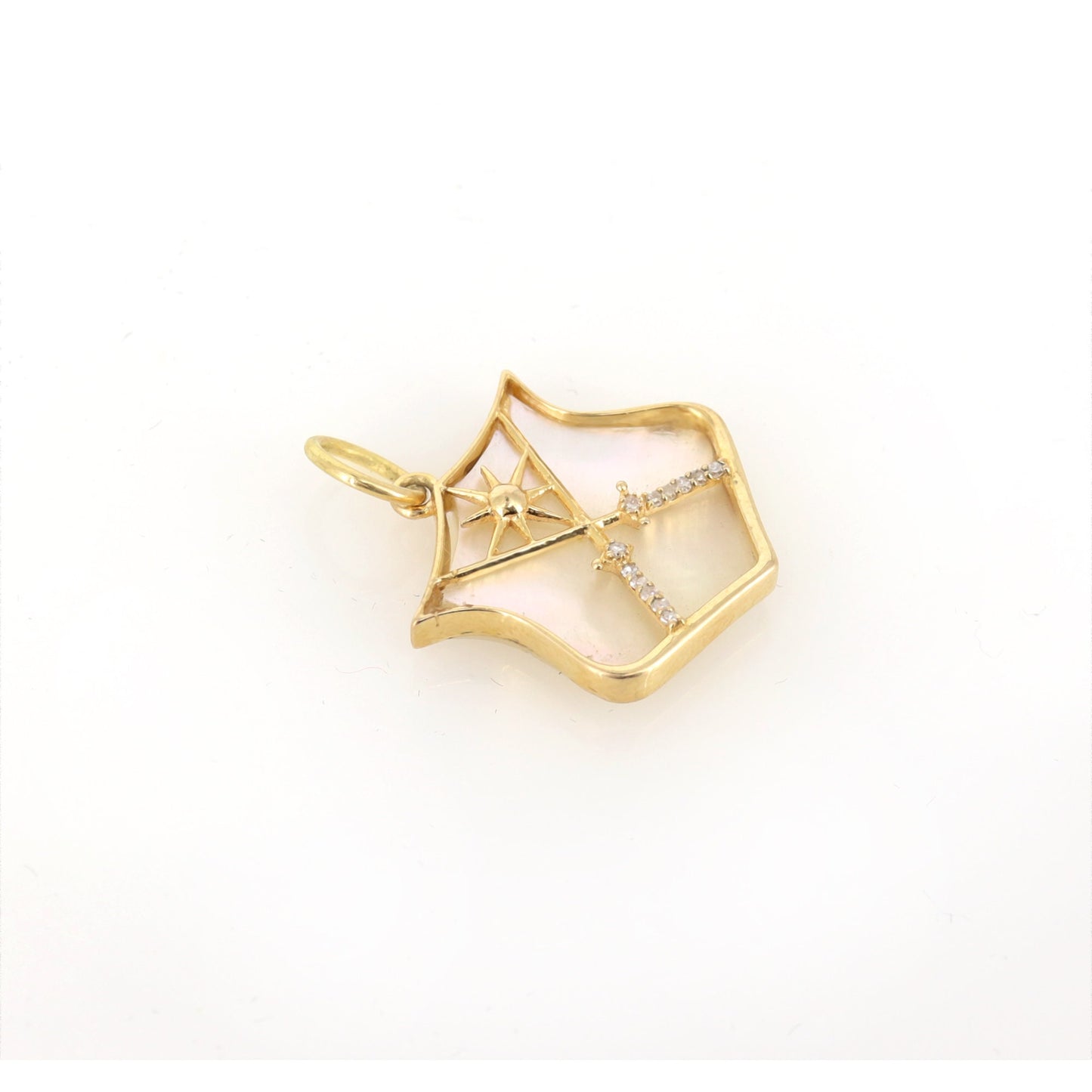Sword Charm Findings Sun Charms Sword Sun Mop Charm Pendant 14K Gold