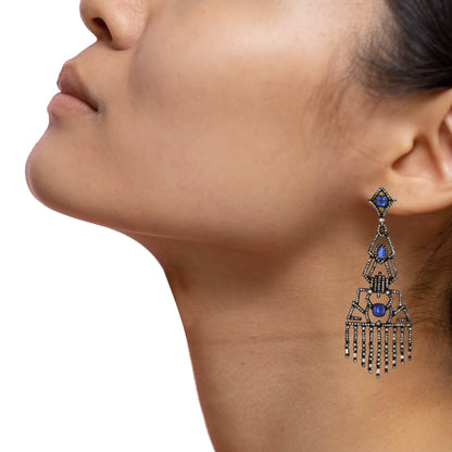 Vintage Replica Jewellery Taurus Blue Kyanite Earring