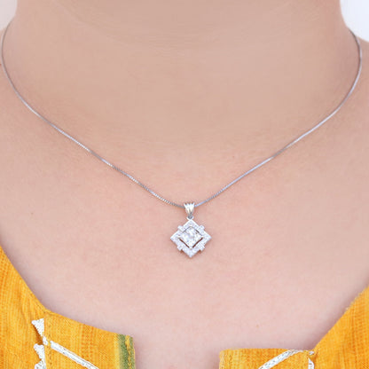 Princess Cut Pendant Gold