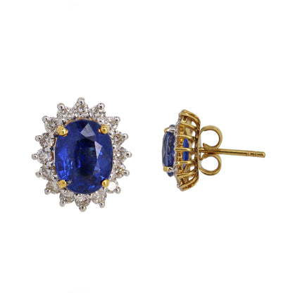 Kyanite Halo Studs: Yellow Earring 18K Gold