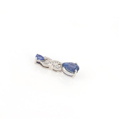 Pear Cut Blue Sapphire Pendant 14K Gold