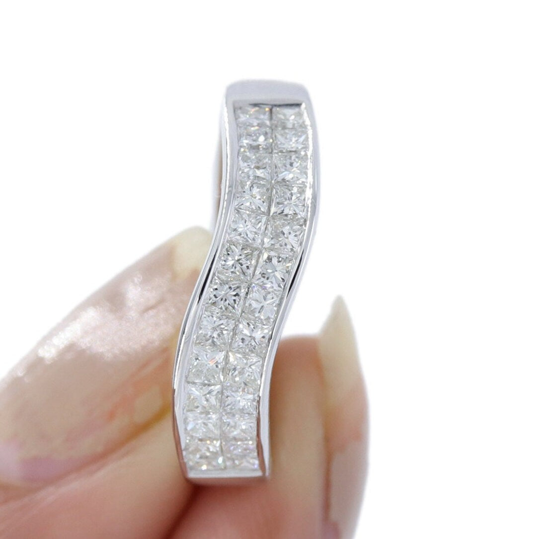 White Princess Cut Ring 14K Gold