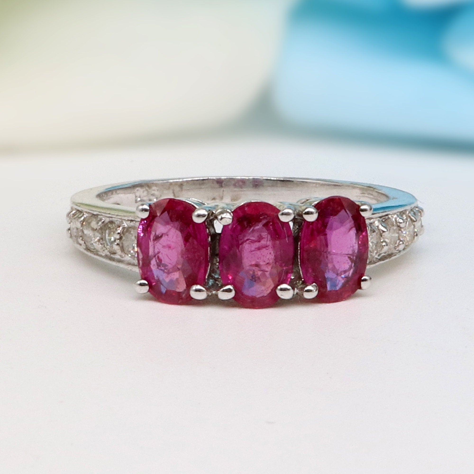 Ruby Wedding Ring Silver