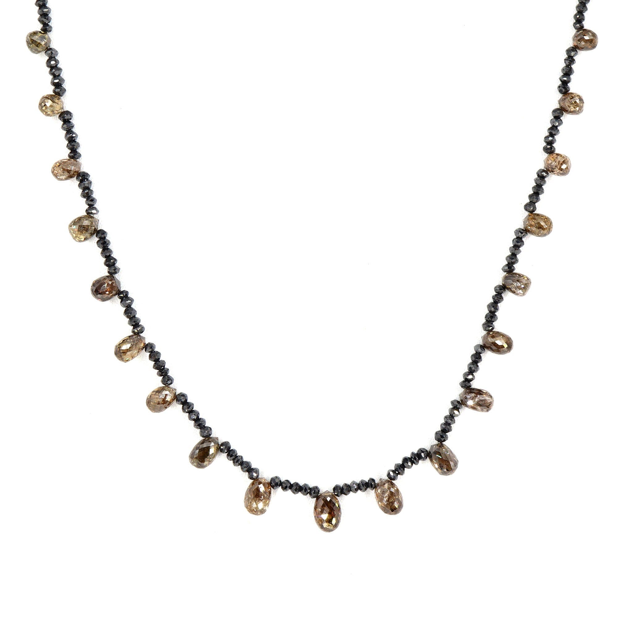 Black Necklace 18K Gold