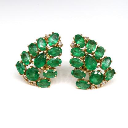 5.73 Emerald Big Size Pair Earring Gold