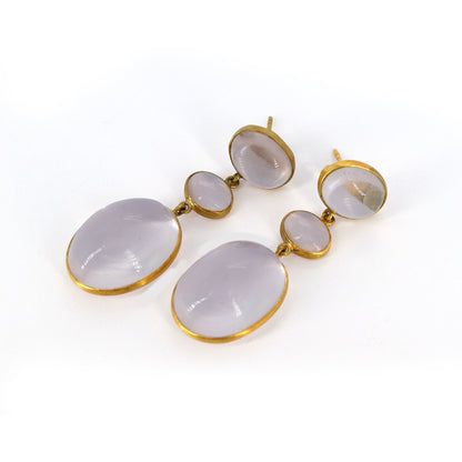 Rose Quartz Stone Earring 18K Gold