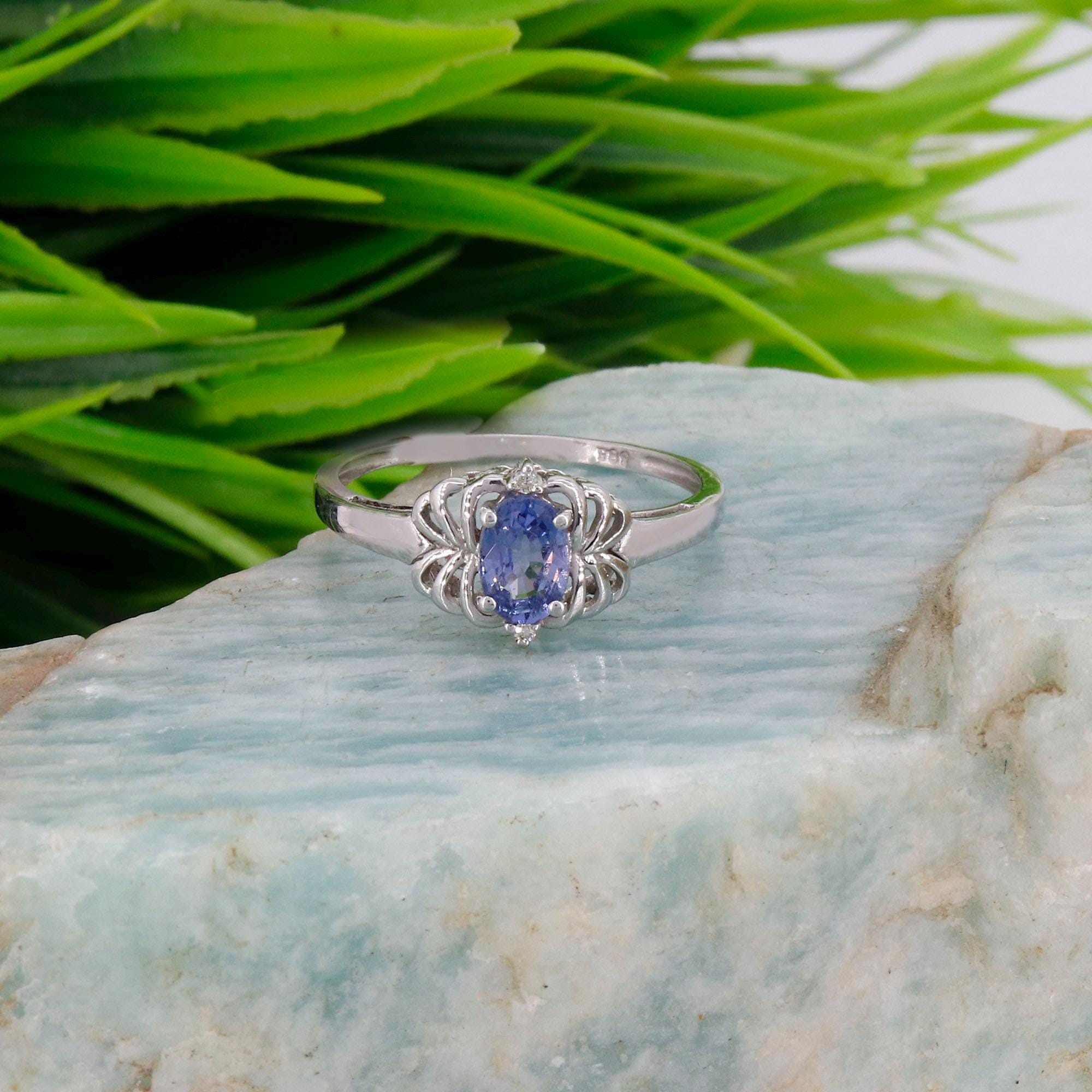 White Sapphire Ring 14K Gold