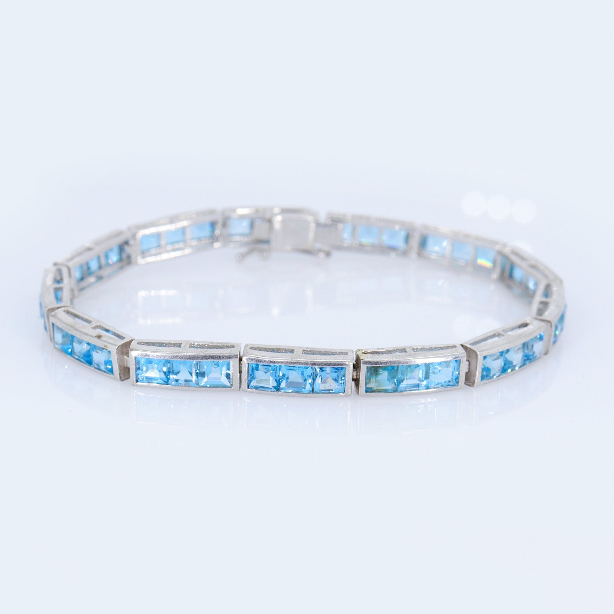 Swiss Blue Topaz Bracelet Silver