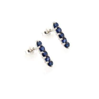 Blue Sapphire Stud Earring 14K Gold