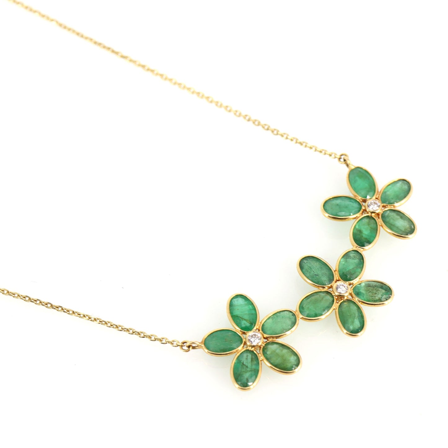 Yellow Emerald Necklace 18K Gold