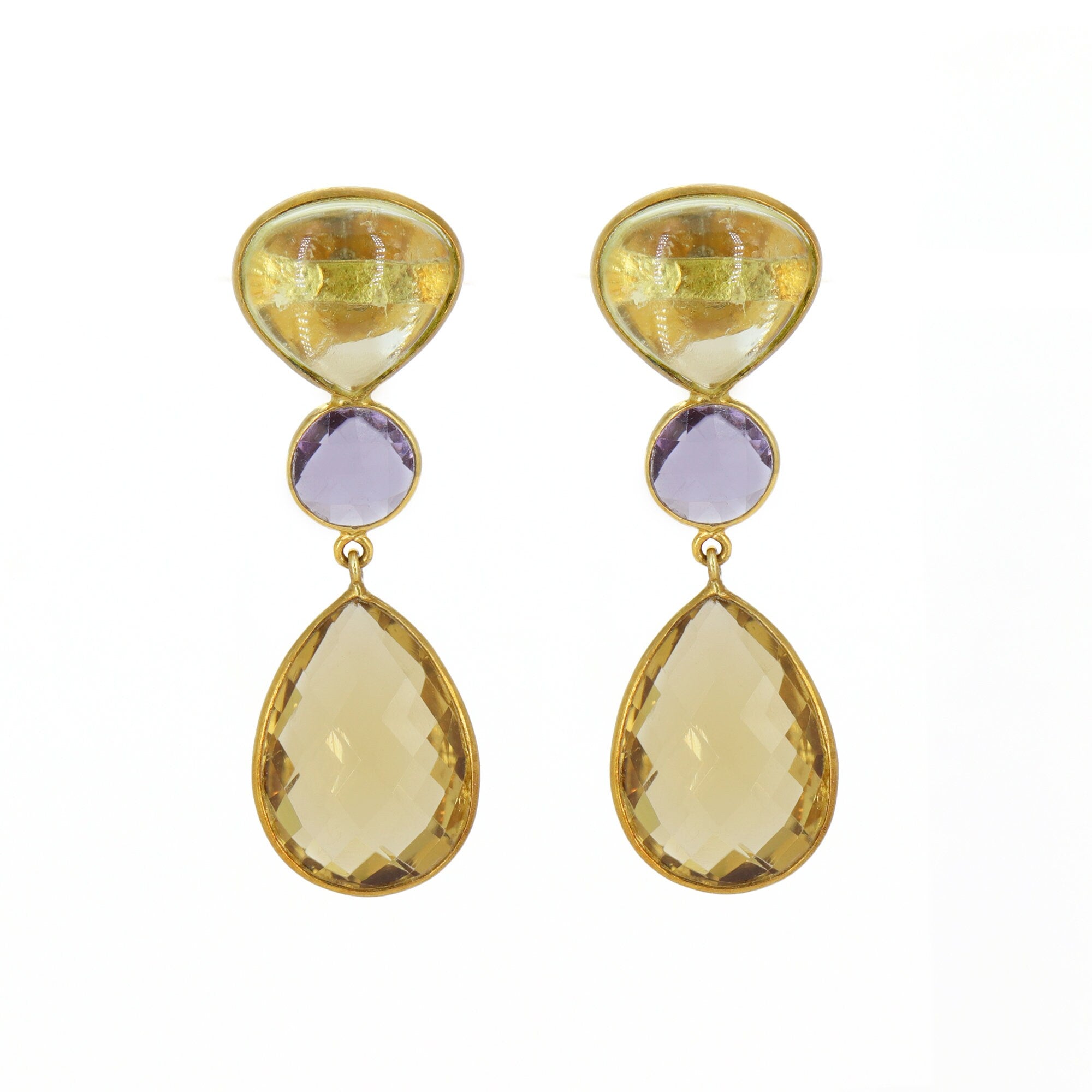 Lemon Topaz Dangle Earring 18K Gold