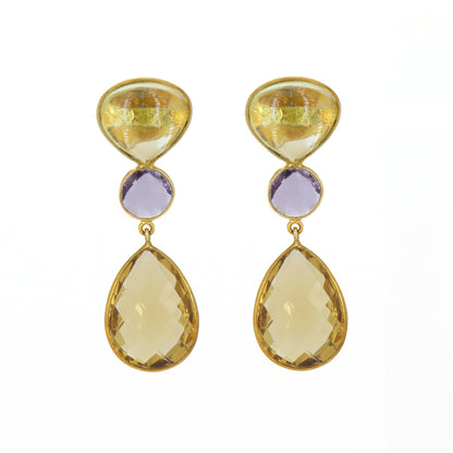 Lemon Topaz Dangle Earring 18K Gold