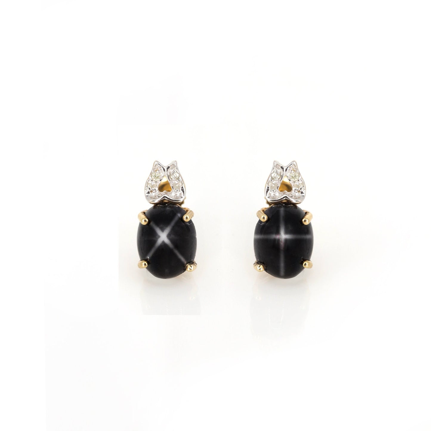 Mother'S Day Black Star Stud Earring 14K Gold