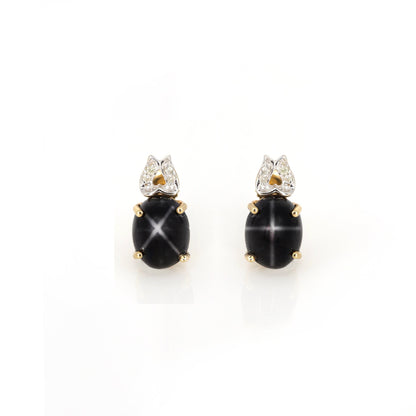 Mother'S Day Black Star Stud Earring 14K Gold