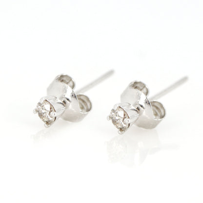 0.10/20 Studs White Studs Real Earring 18K Gold