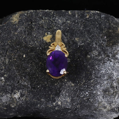 Amethyst Yellow Handmade Jewellery & Gemstone Pendant 14K Gold
