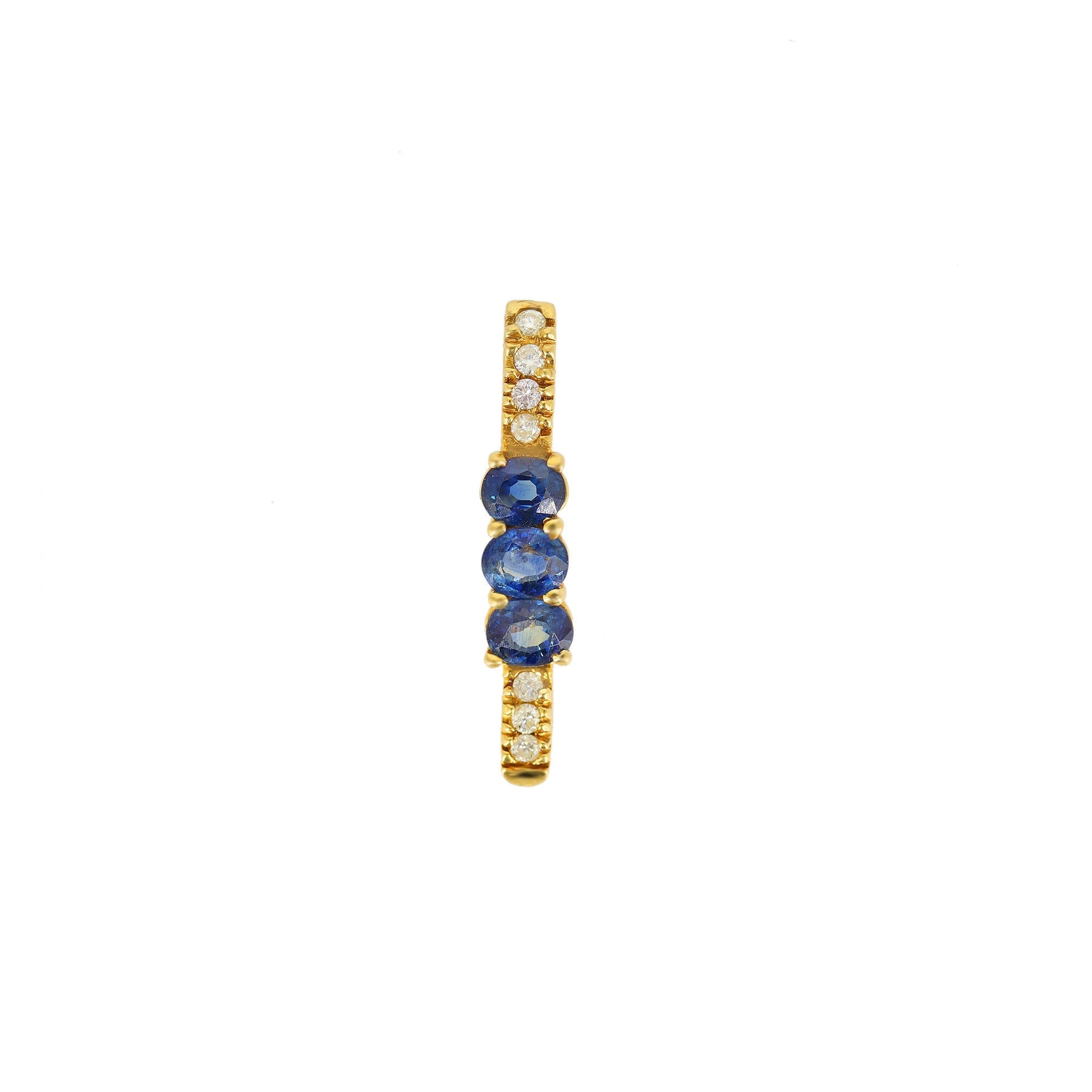 Yellow Blue Sapphire Pendant 18K Gold