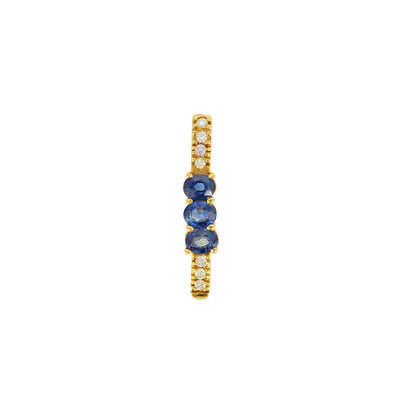 Yellow Blue Sapphire Pendant 18K Gold
