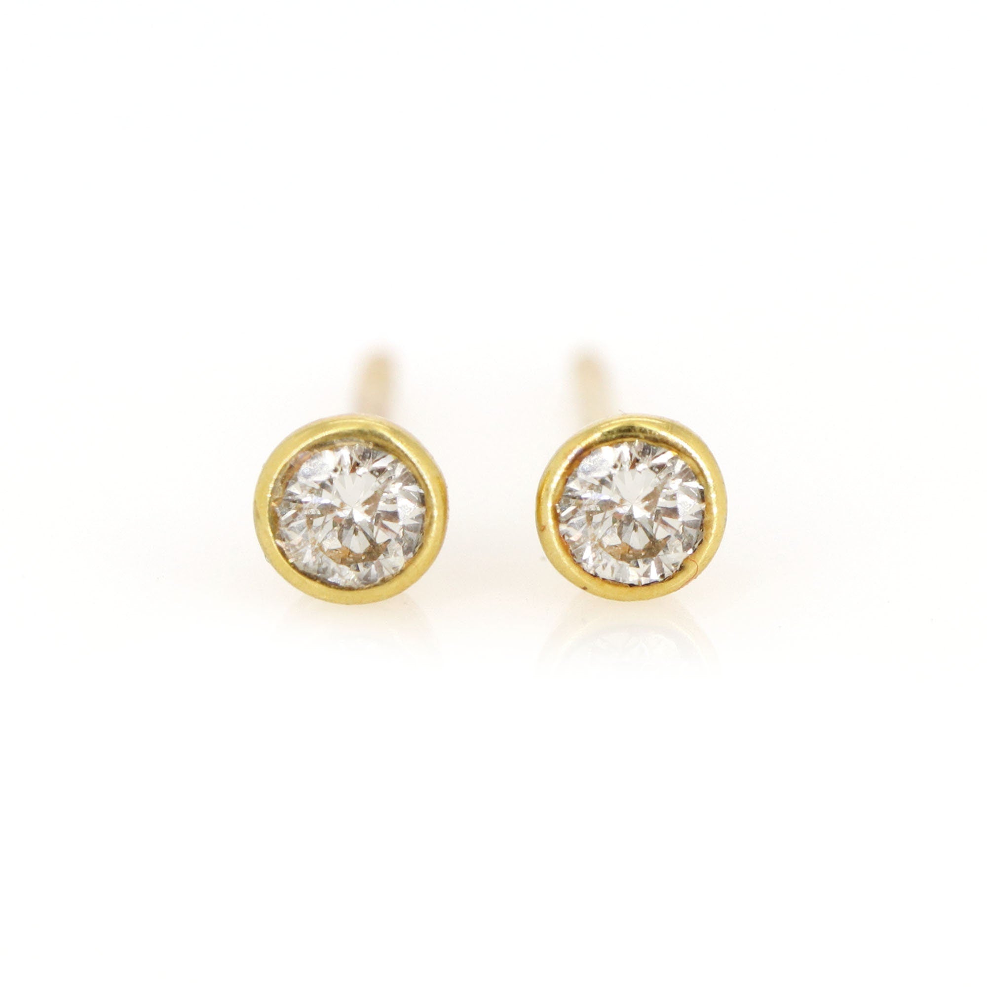 Yellow 4Mm Stud Earring 18K Gold