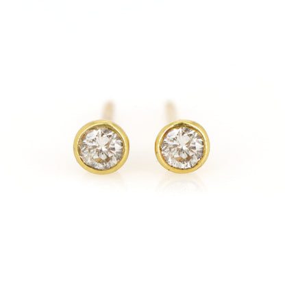 Yellow 4Mm Stud Earring 18K Gold