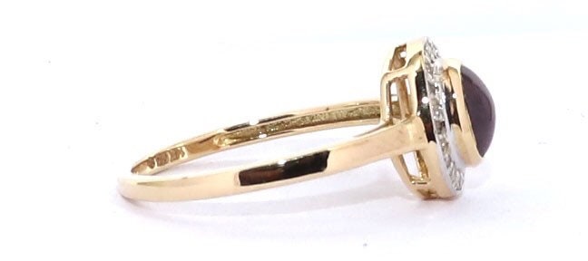 Halo Star Ruby Ring 14K Gold