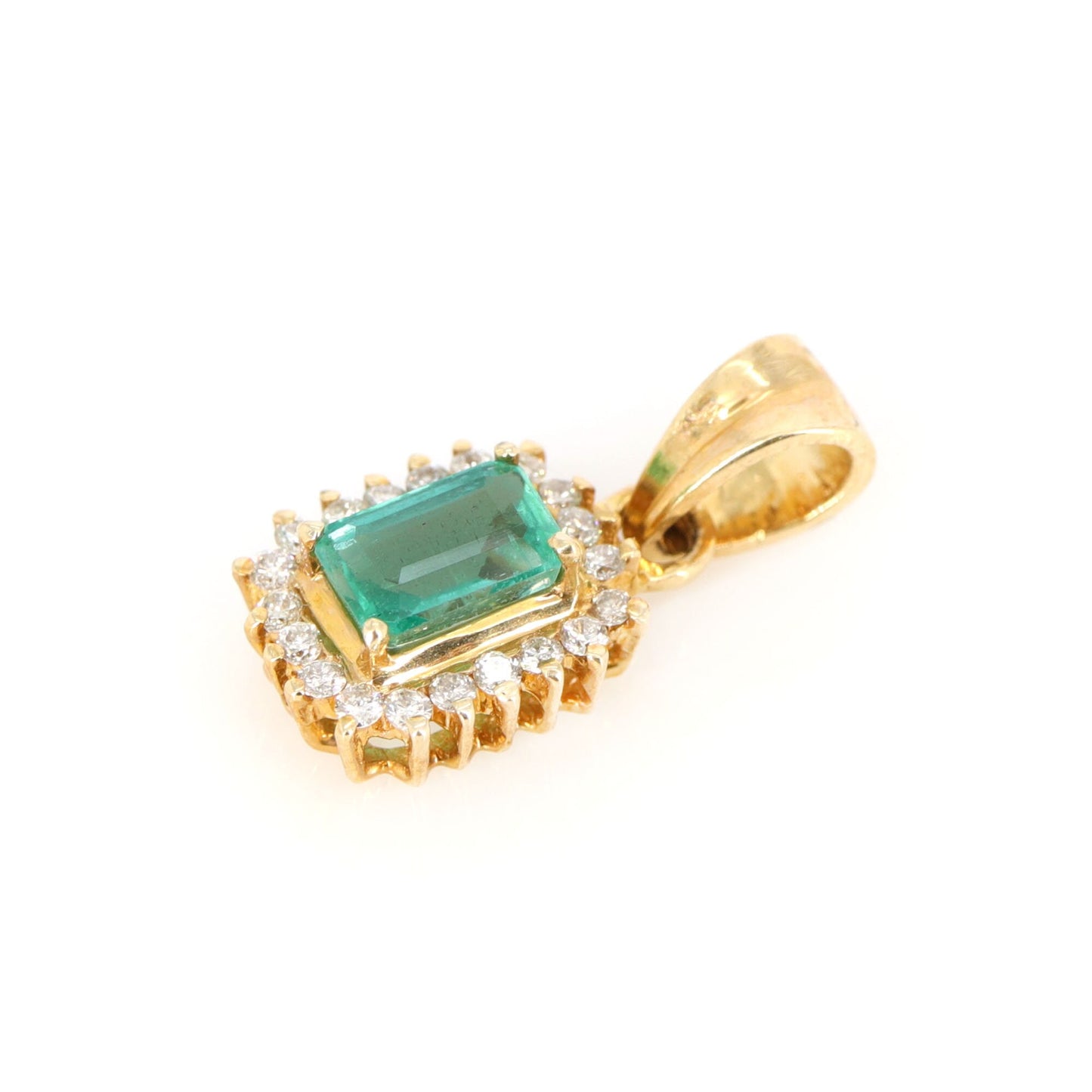 Yellow Jewelry Women Emerald Earring 14K Gold