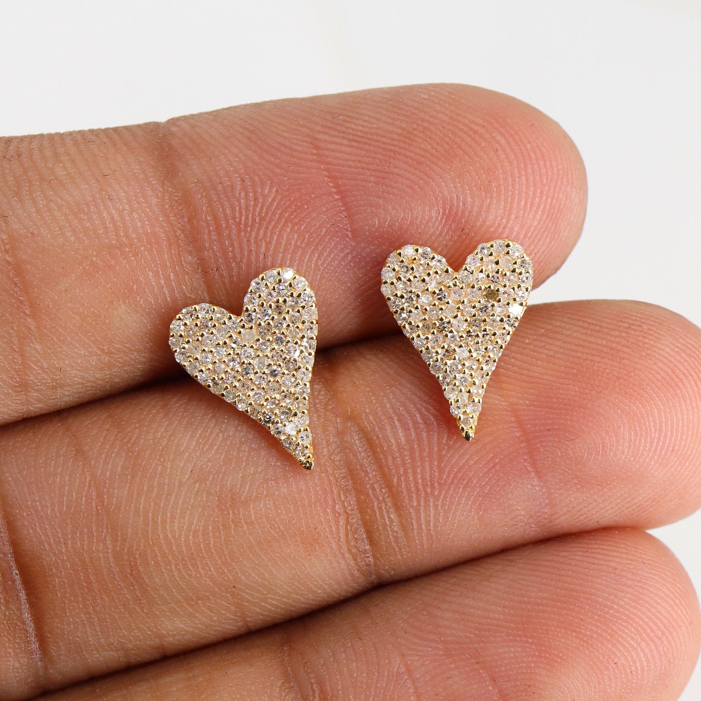 Minimalist Studs Pave Stud Earring 14K Gold