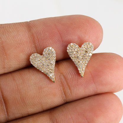 Minimalist Studs Pave Stud Earring 14K Gold