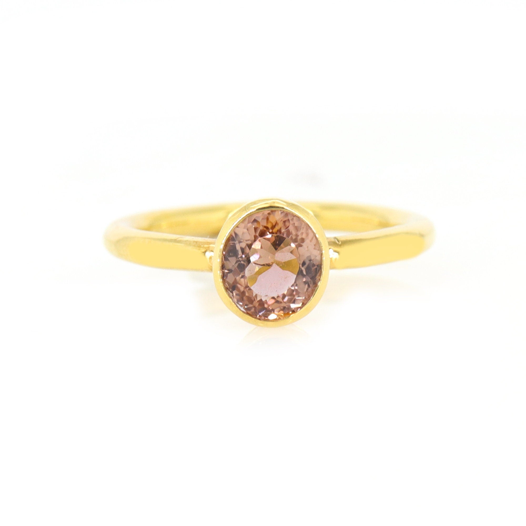 Peach Tourmaline Ring 18K Gold