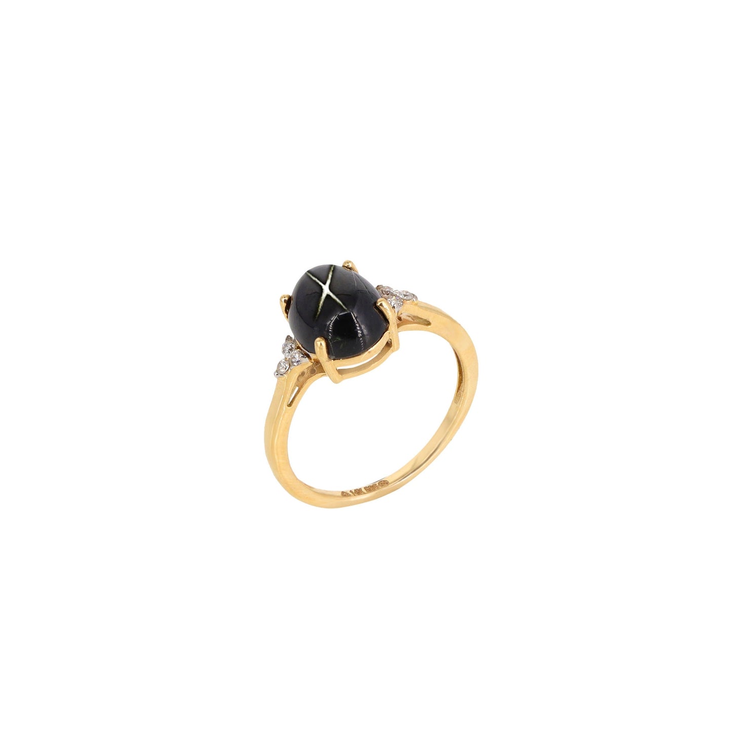 Black Star Ring 14K Gold