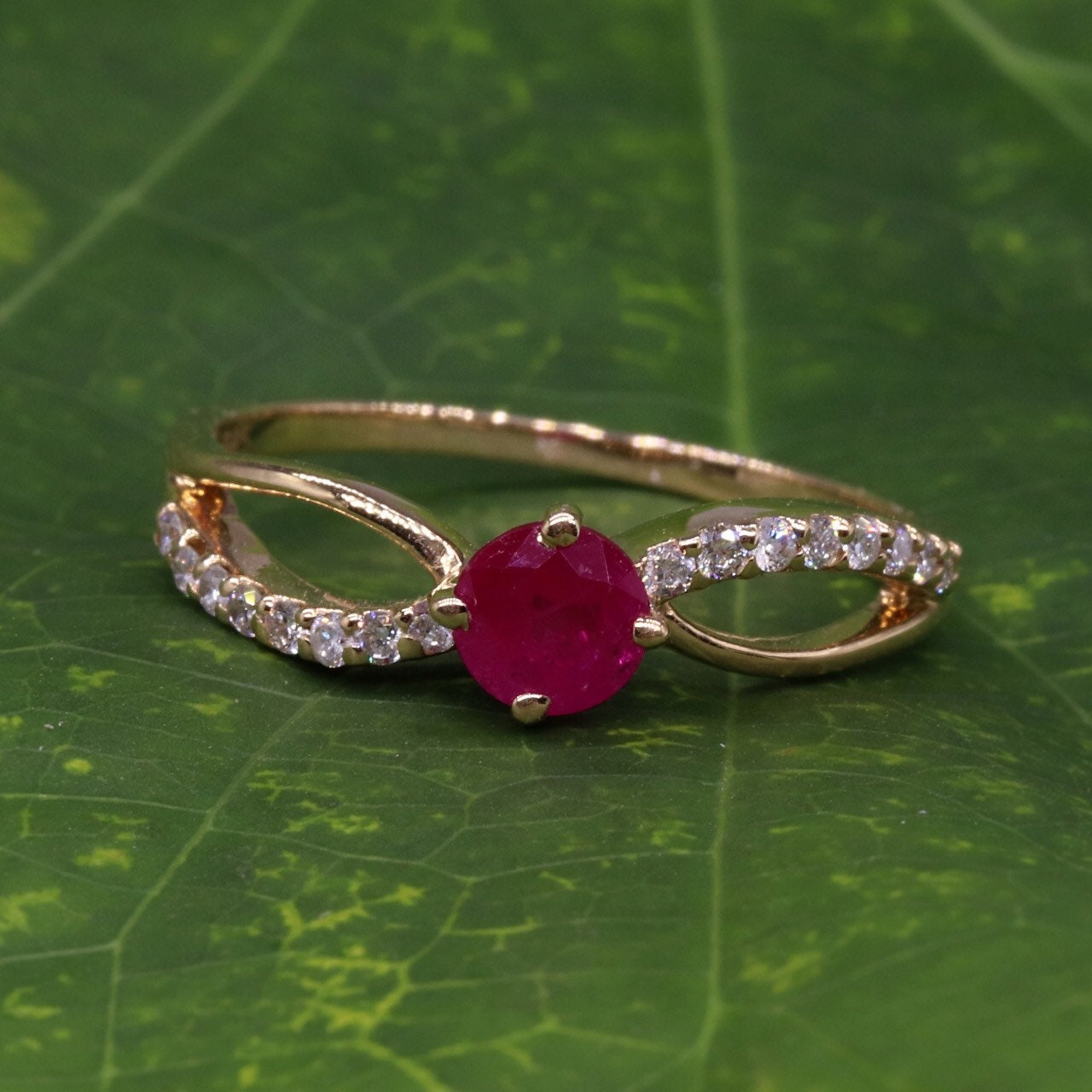 Yellow Beautiful Handcrafted Ring 14K Gold