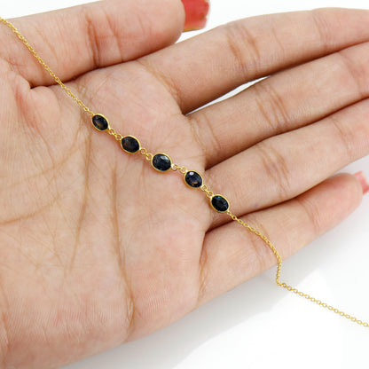 Blue Sapphire Bracelet 14K Gold