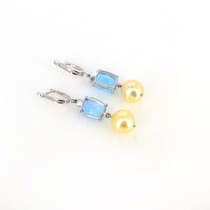 White Handmade Earring 14K Gold