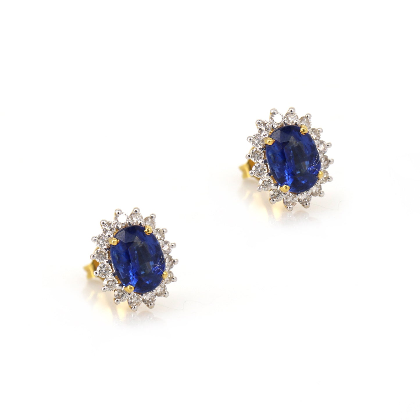 Kyanite Halo Studs: Yellow Earring 18K Gold