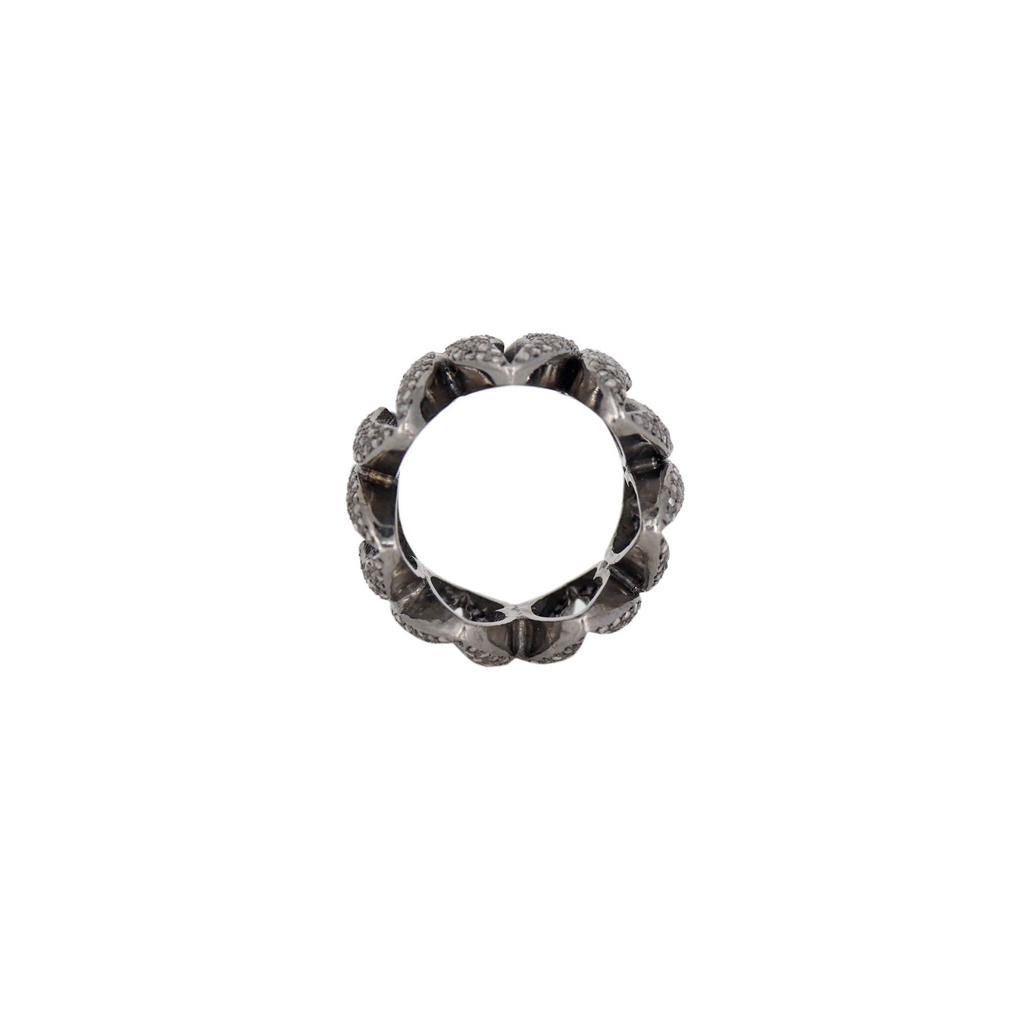Lips Pave Ring Silver