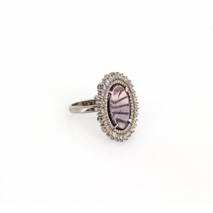 Multi Color Stone Ring Silver