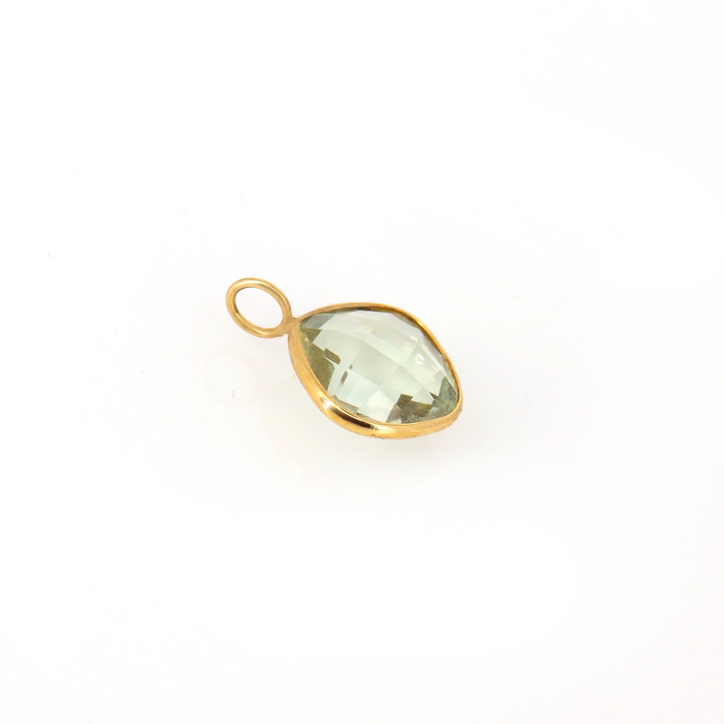 Green Amethyst Pendant 14K Gold