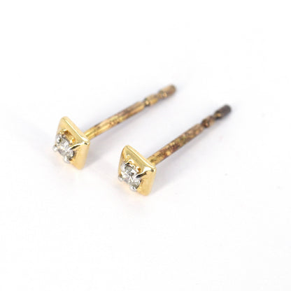 0.09 Studs Yellow Studs Real Earring 14K Gold