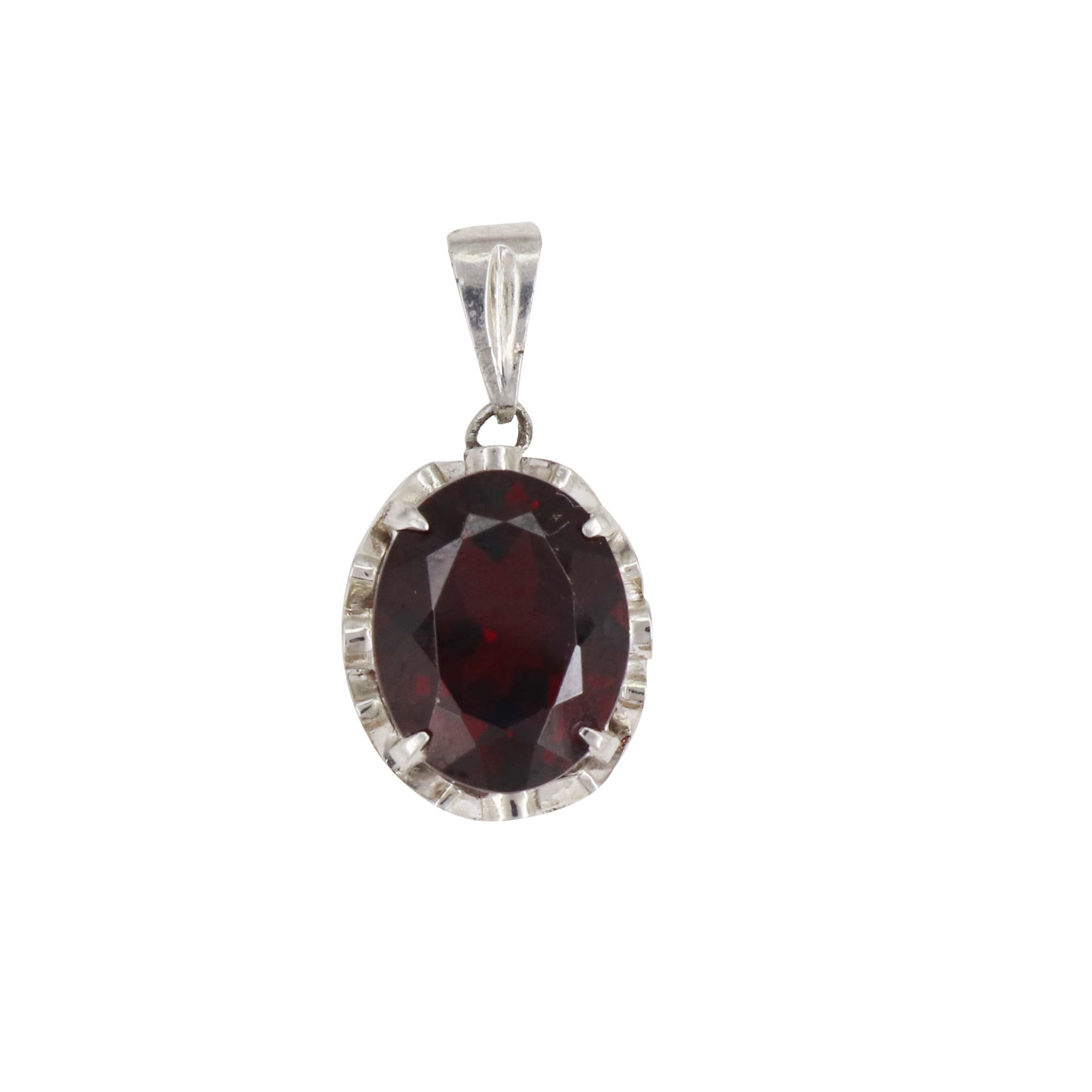Platinum 900 Garnet Pendant