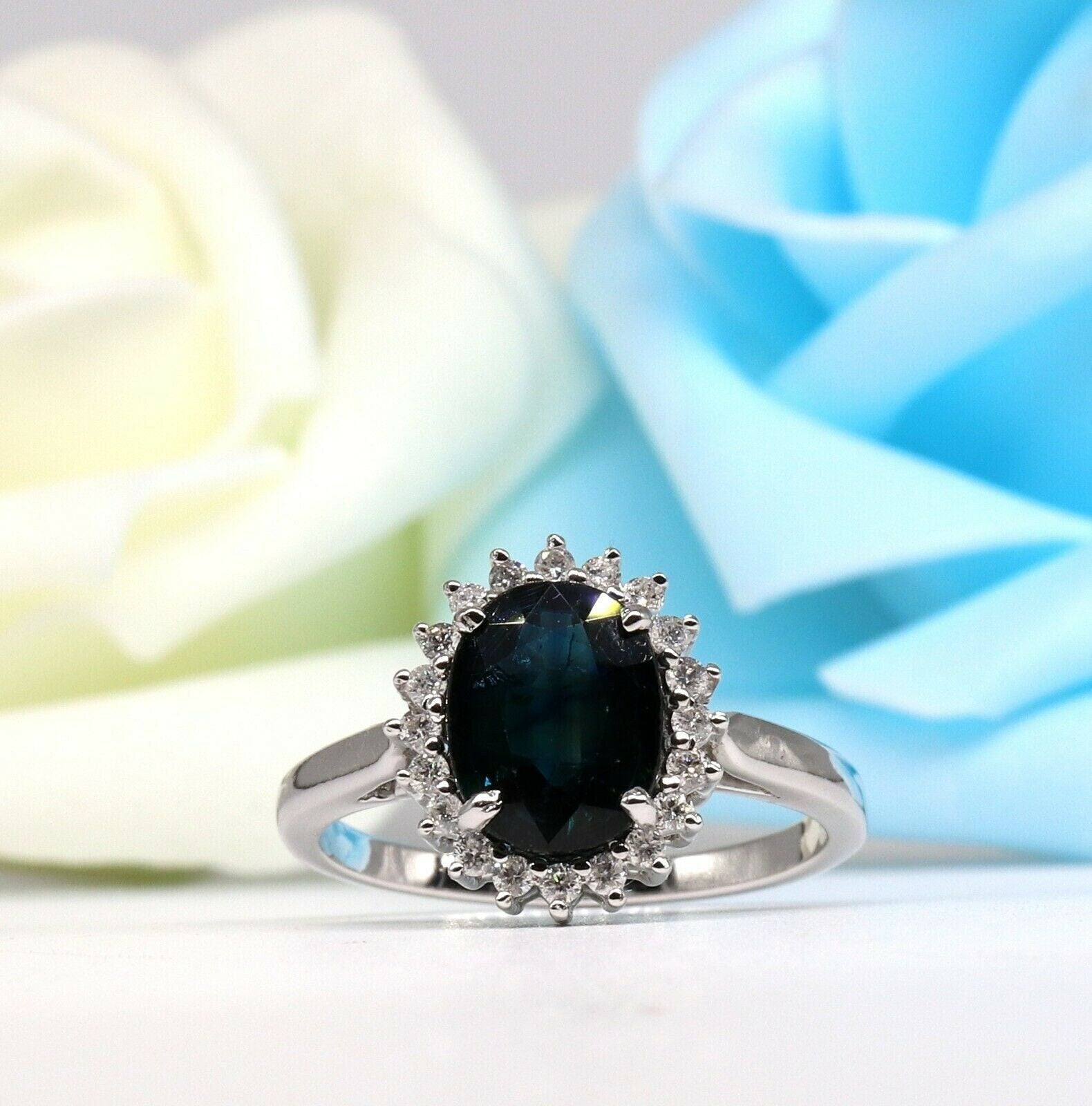 Handmade Blue Sapphire Ring 14K Gold