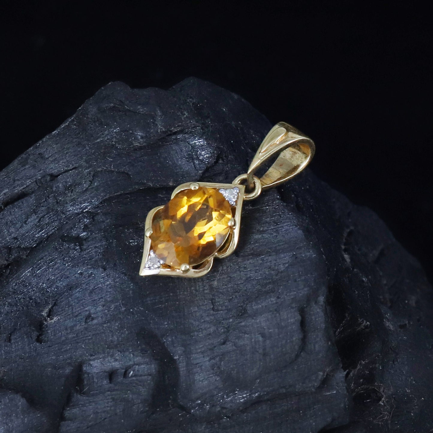 Citrine Necklace 14K Gold