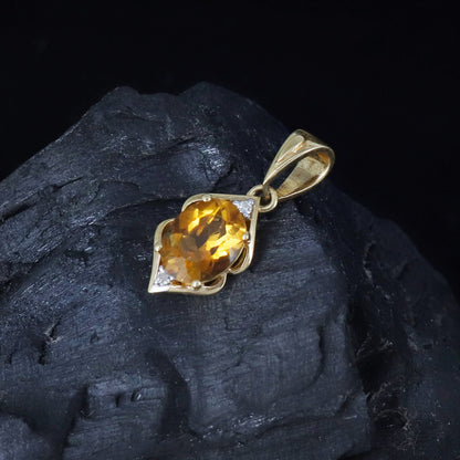 Citrine Necklace 14K Gold