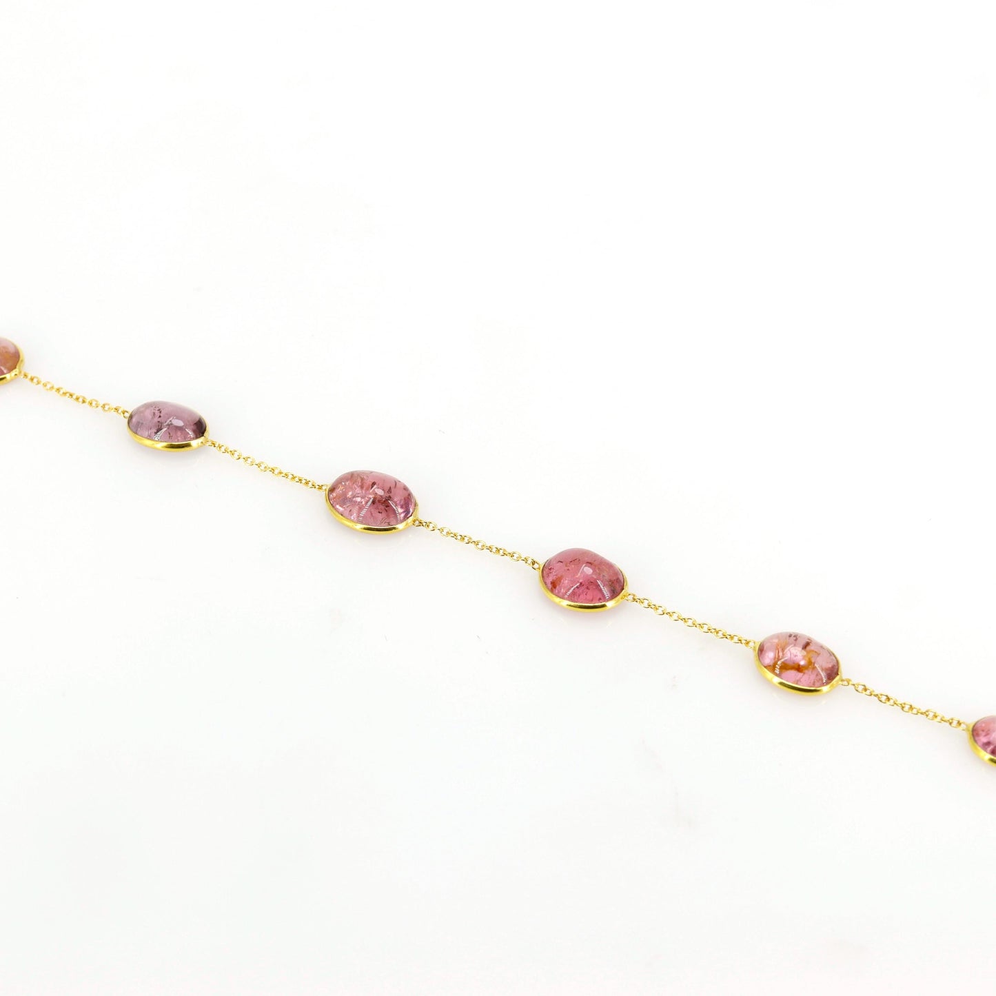 Elegant Pink Tourmaline Bracelet 14K Gold