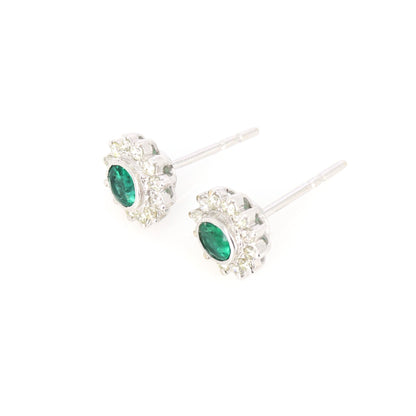 Emerald Jewelry : White Earring 18K Gold