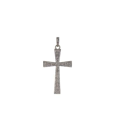 Cross Charms Cross Pave Charm Pendant Silver