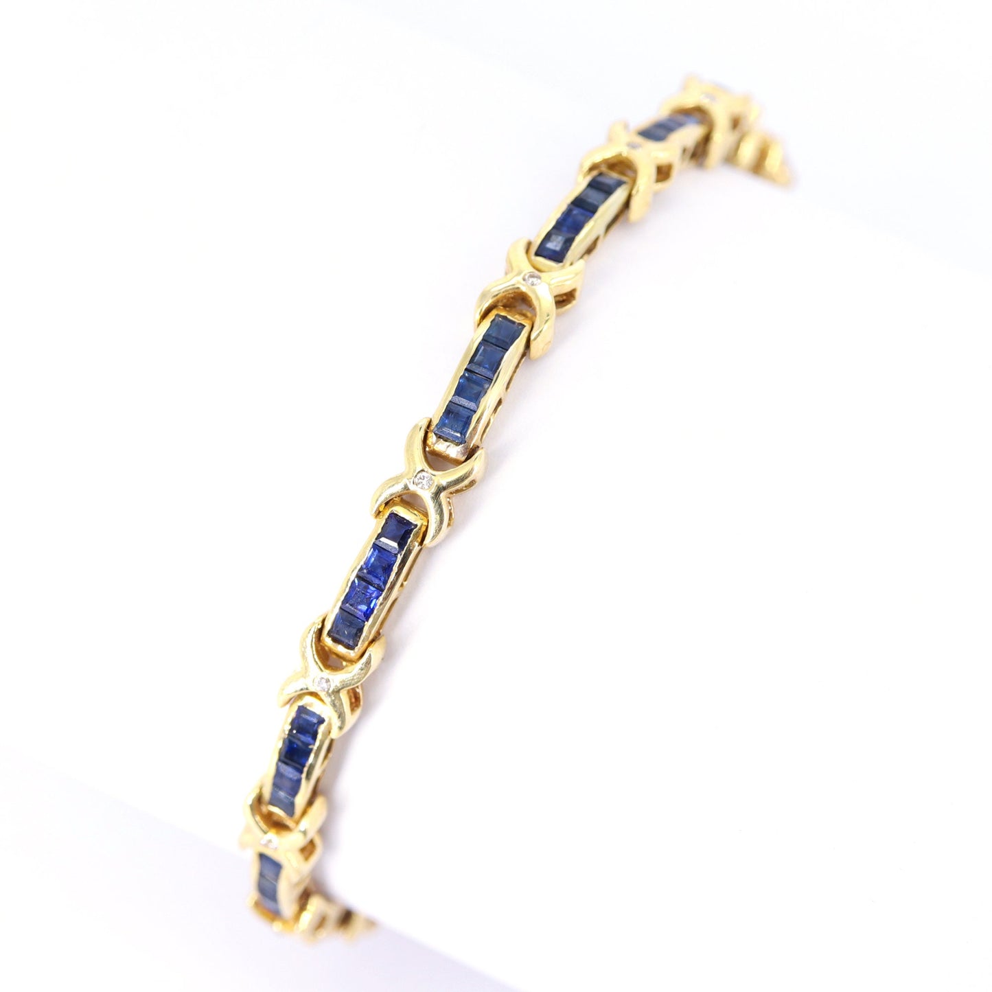 Yellow Blue Sapphire & Bracelet 14K Gold