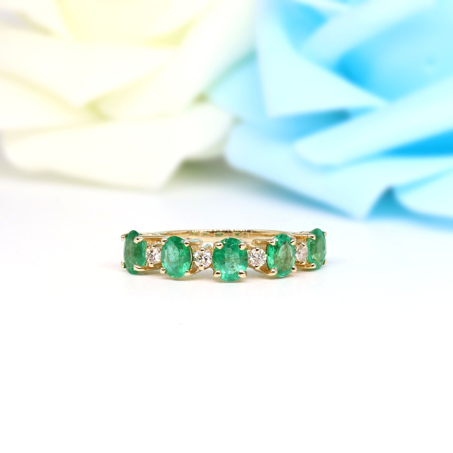 Handmade Emerald & Ring 14K Gold
