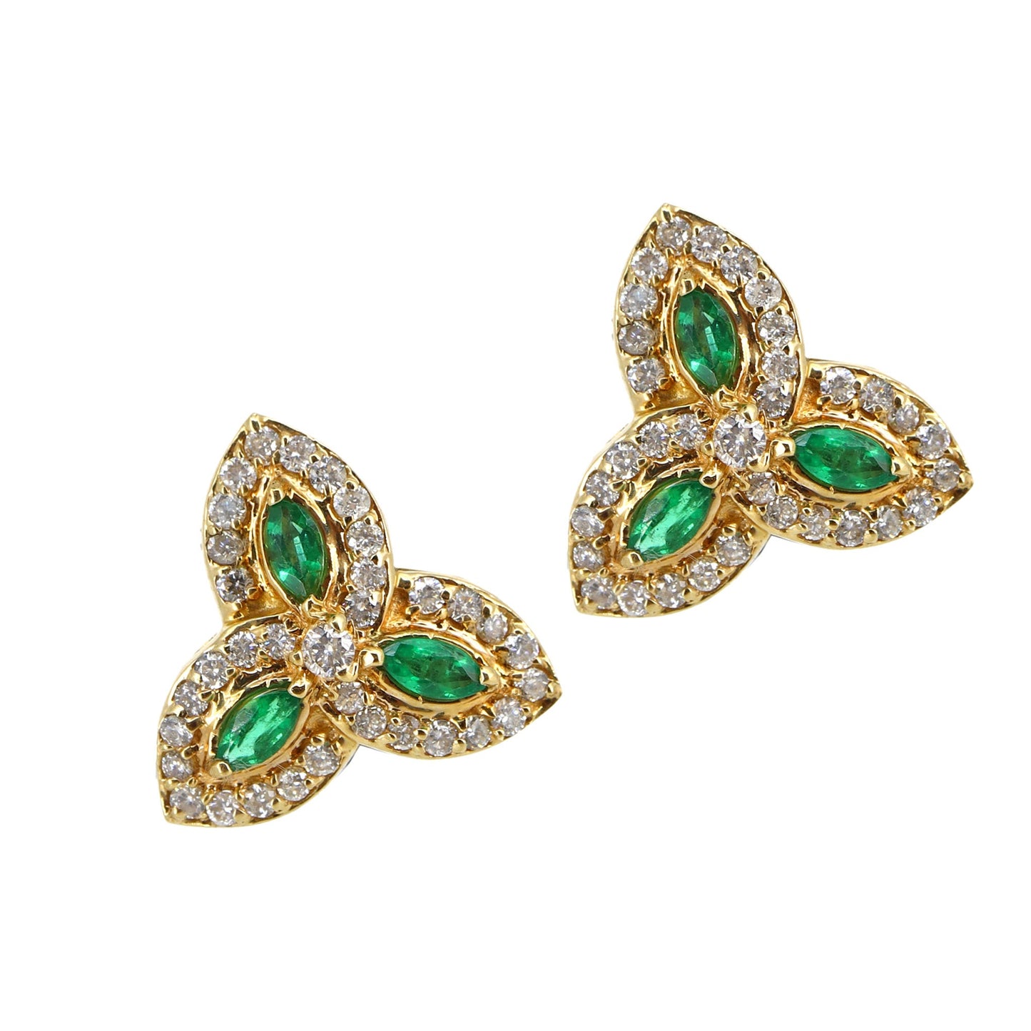 Flower Style Yellow Earring 14K Gold