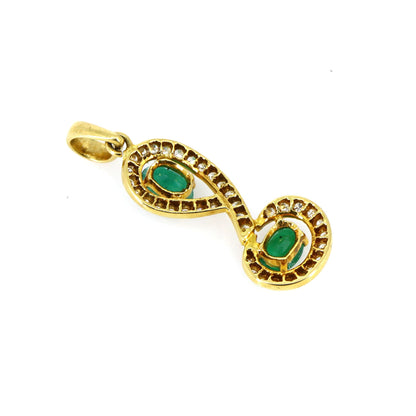 1.00 Emerald Pendant 18K Gold