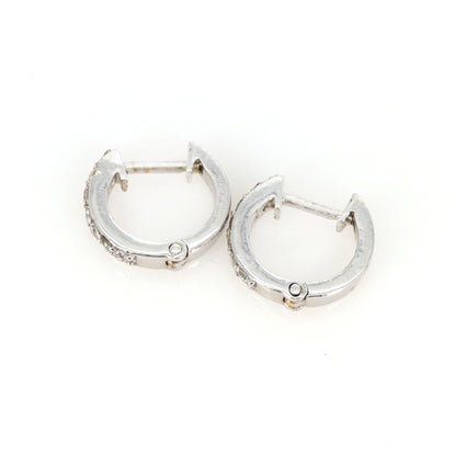 Cartilage Daith Helix Tragus Conch Rook Snug Huggie Hinge Hoop Piercing Unisex Hoops White Hoops Earring 18K Gold